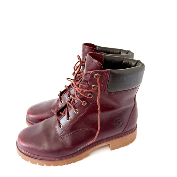Size 8 Burgundy Timberland Boots - Picture 1 of 8